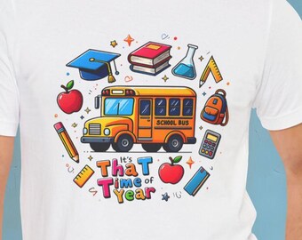 Camiseta unisex de autobús escolar, camiseta para maestro, camiseta con gráfico de autobús, camiseta de autobús escolar, camiseta de conductor de autobús