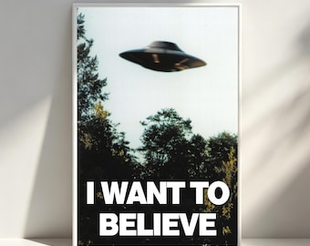 The X Files I Want to Believe Movie Poster,Room Decor,Poster for Gifts,Home Decor,Wall Art Decor