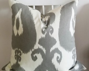 Graues großes Ikat - Dekokissen Kissenbezug - Akzentkissen - Dekokissen - Dekokissen
