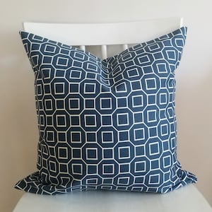 Indigo Geo NavyBlue - Decorative Pillow Cushion Covers - Accent Pillow - Throw Pillow - Indoor Outdoor