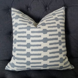 Annie Selke Links Grey, Cream Decorative Pillow Cushion Cover Accent Pillow Throw Pillow image 1