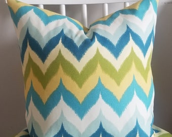 Turq multi Chevron - Dekokissen Kissenhüllen - Akzentkissen - Wurfkissen - Indoor Outdoor