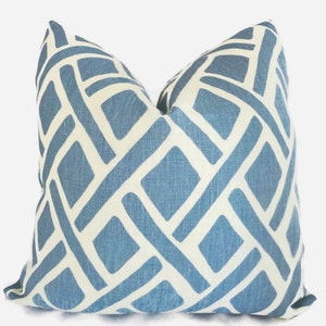 Kravet - Portfolio Thread River Blue - Capa de almofada decorativa - Almofada - Linho - azul