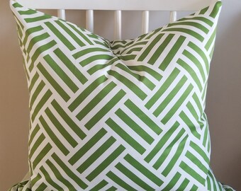 Green Geo - Decorative Pillow Cushion Covers - Accent Pillow - Throw Pillow - kelly green