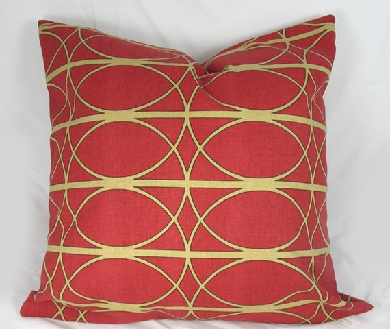 Red Lattice Decorative Throw Pillow Cover Red Lattice Decorative Throw Pillow Cover