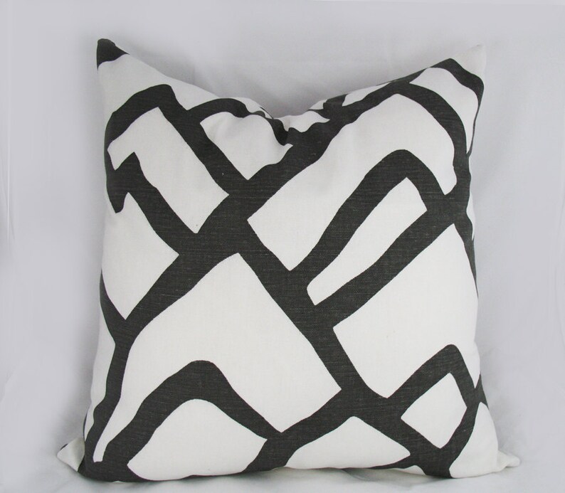 Schumacher Zimba Decorative Pillow Cushion Cover Accent Pillow Throw Pillow Charcoal image 1