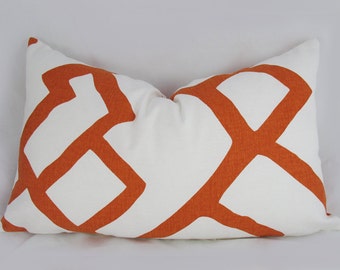 Schumacher-  Zimba - Decorative Pillow Lumbar Cushion Cover - Accent Pillow - Throw Pillow  - Orange