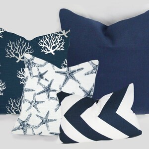 Navy Indigo Blue - Decorative Pillow Cushion Covers - Accent Pillow - Throw Pillow - Indigo