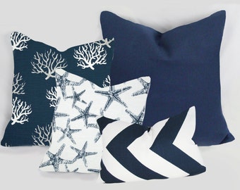 Navy Indigo Blue - Decorative Pillow Cushion Covers - Accent Pillow - Throw Pillow - Indigo