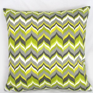 Kravet - Jonathan Adler - Decorative Pillow Cushion Cover - Accent Pillow - Throw Pillow - Chevron - Wabash Laurel - Lime