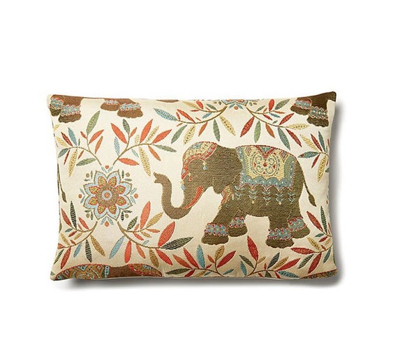 Lucky Elephant Decorative Pillow Cushion Cover Accent Pillow Etsy