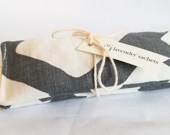 Lavender Sachet Set - Handmade Hostess Gift - 2 Sachets - Natural Dried Lavender - Zimba Charcoal