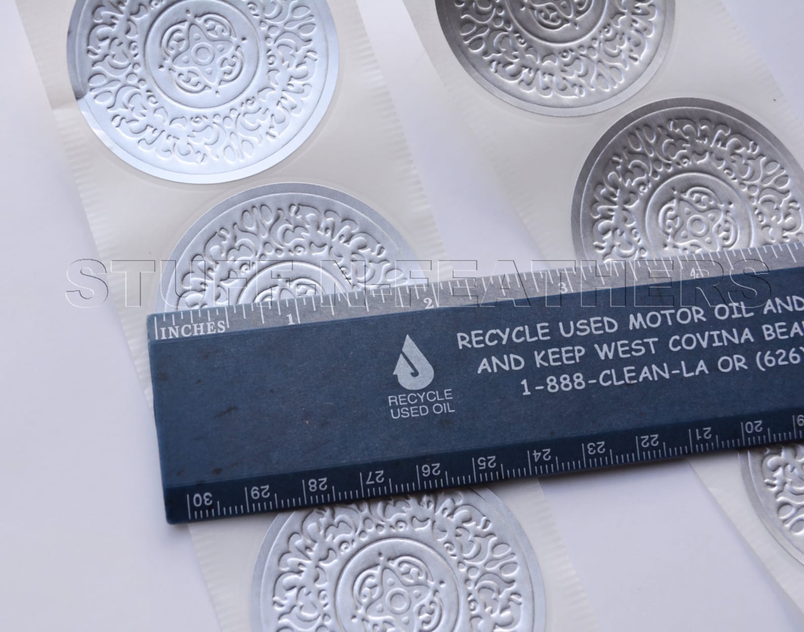 Embossed SILVER Sticker Seals LARGE Round Foil Stickers 2 In Etsy