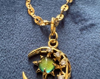 Selene celestial necklace in 18k gold plated stainless steel