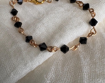 Pulsera de protección infantil Trinidad Jet, joyería caribeña de cuentas negras para bebés.