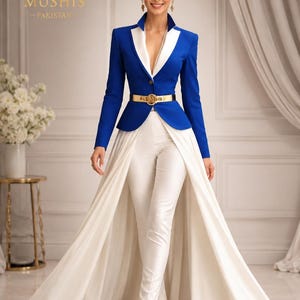 tuxedo dress blue Royal Blue Tuxedo Dress Women