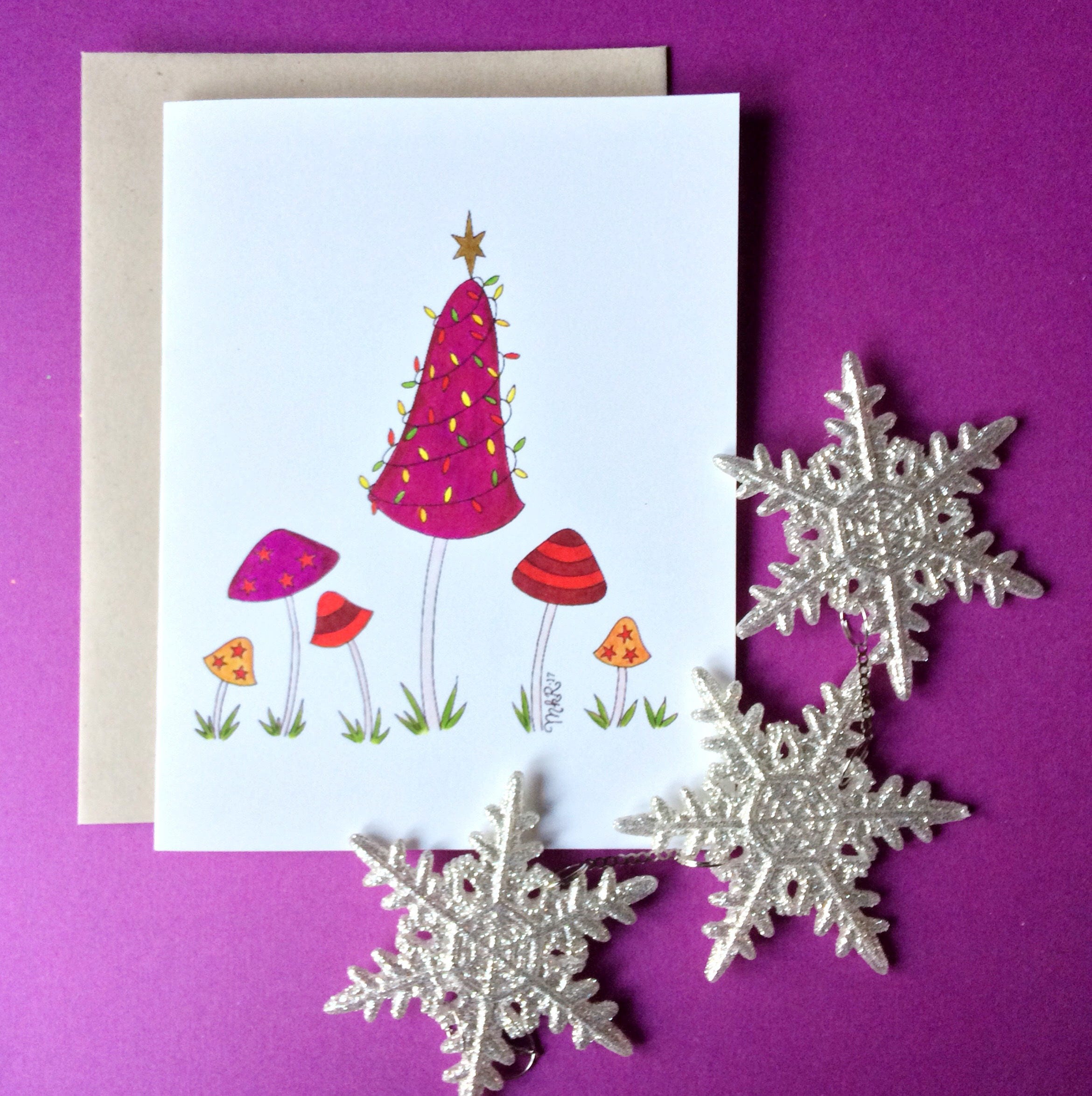 Festive Fungi Holiday Card. Mushroom Christmas Card. - Etsy UK