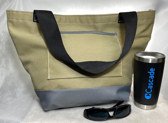 Handcrafted Tote Bag, Waterproof Base, Outdoor Acrylic Fabric, Medium Size