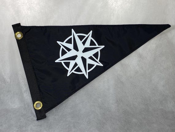 Nautical Star Compass Rose Flag Ensign Burgee