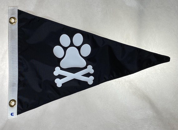 Nautical Jolly Roger Dog Paw Pirate Flag Ensign Pennant