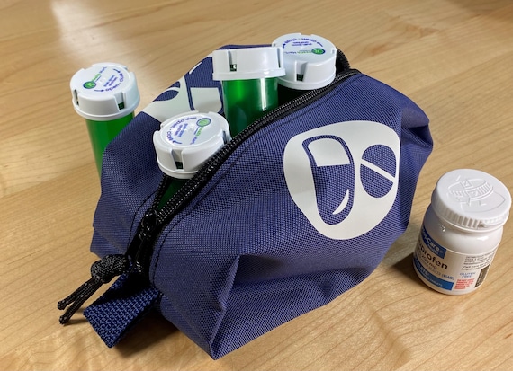 Expanding Zippered Medication Prescription Pouch, Water Resistant