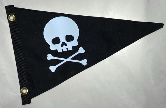 Nautical Jolly Roger Pirate Flag Ensign Burgee