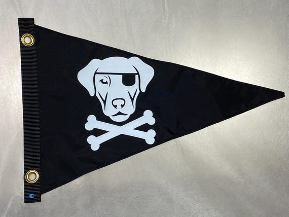 Nautical Jolly Roger Dog Pirate Flag Ensign Burgee