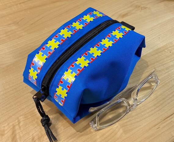 Expanding Zippered Travel Pouch, Autism Awareness, Water Resistant, Small Size