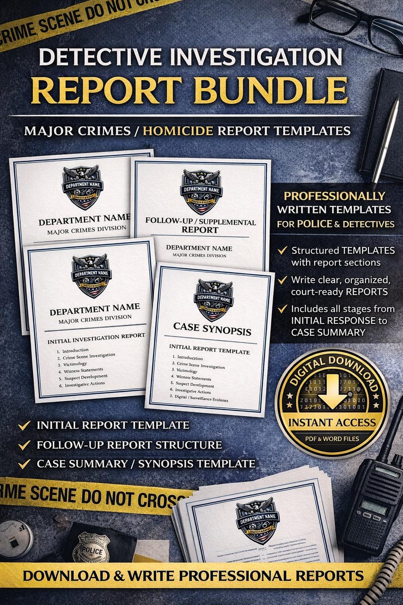Patrolling Report Police Report Writing Bundle | Patrol + Detective - Etsy