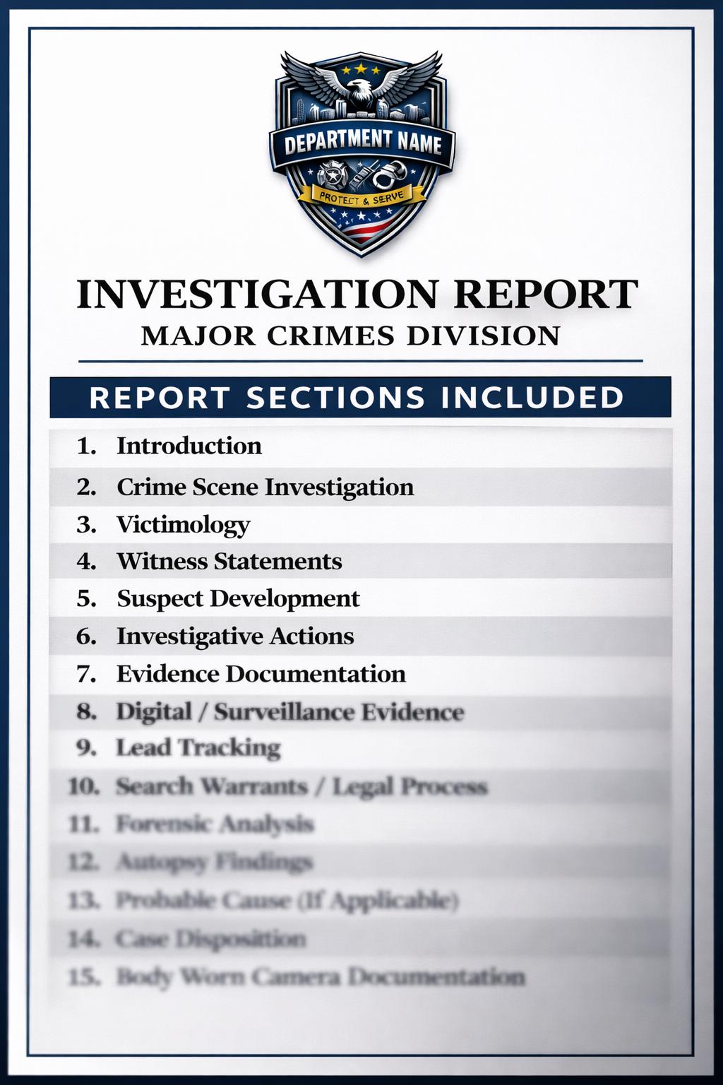 Detective Investigation Report Templates Bundle | Major Crimes ...