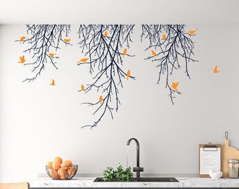 Winter Tree Branches with Birds Wall Decal Set BT-107