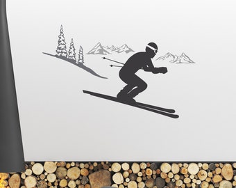 Male Skier Wall Art Decal SP-147