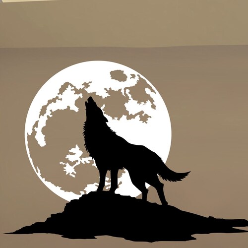 Galaxy Wolf Howling Wall Decal Space Sticker Bedroom Decor Etsy