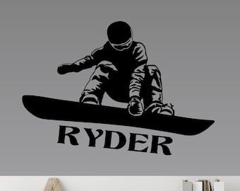 Snowboarder Name Decal: Winter Sports Kids Room Decor, SP-146