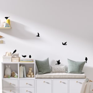 Set of 7, 11, 15 or 19 Birds, Vinyl Wall Decals - A-130