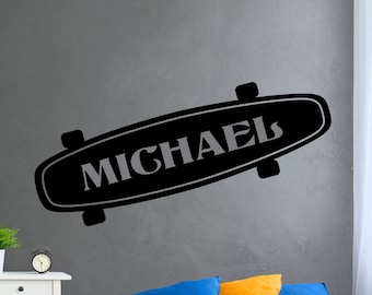 Personalized Name Skateboard Wall Decal, Teens, Tweens, Nursery Decor SP-149