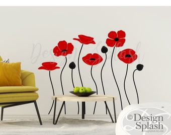 Poppy Flowers Wall Decals BF-107