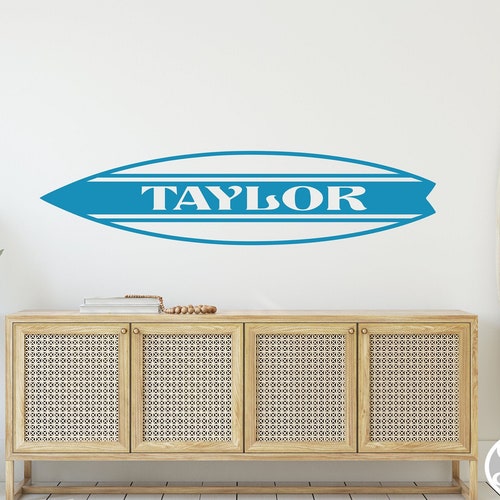 Personalized Wooden Surfboard Wall Decor - 35" Or 45" Custom Name Sign, Surf & Beach Nursery Decor