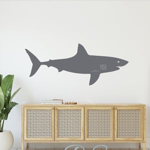 Shark Wall Decal, Underwater Shark Art, Shark Wall Sticker, Kids Nursery Shark Decor, Underwater Decal, Ocean Beach Decal - A-129