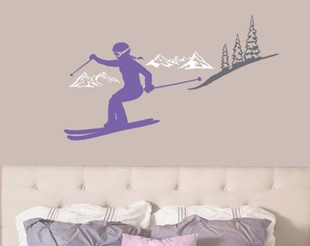 Female Skier Wall Art Decal SP-139