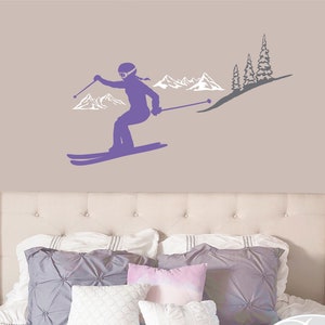 Female Skier Wall Art Decal SP-139