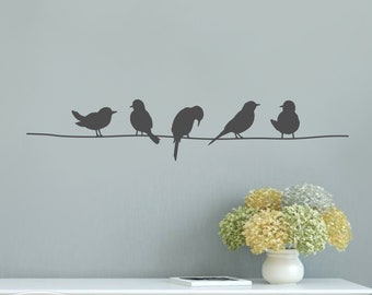 Birds on a Line Vinyl Wall Decal A-127