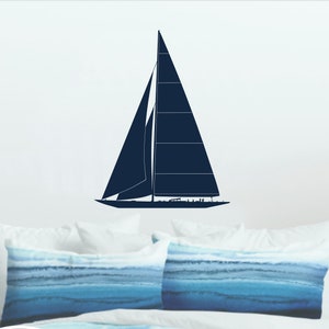 SAILBOAT Wall Decal, Nautical Beach House Decor T-101 image 2