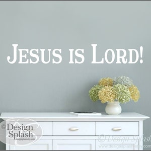 JESUS IS LORD wall decal, Vinyl Words Sticker, Bible Quote, Scripture Verse Art, Home Nursery Wall Decor Q-132