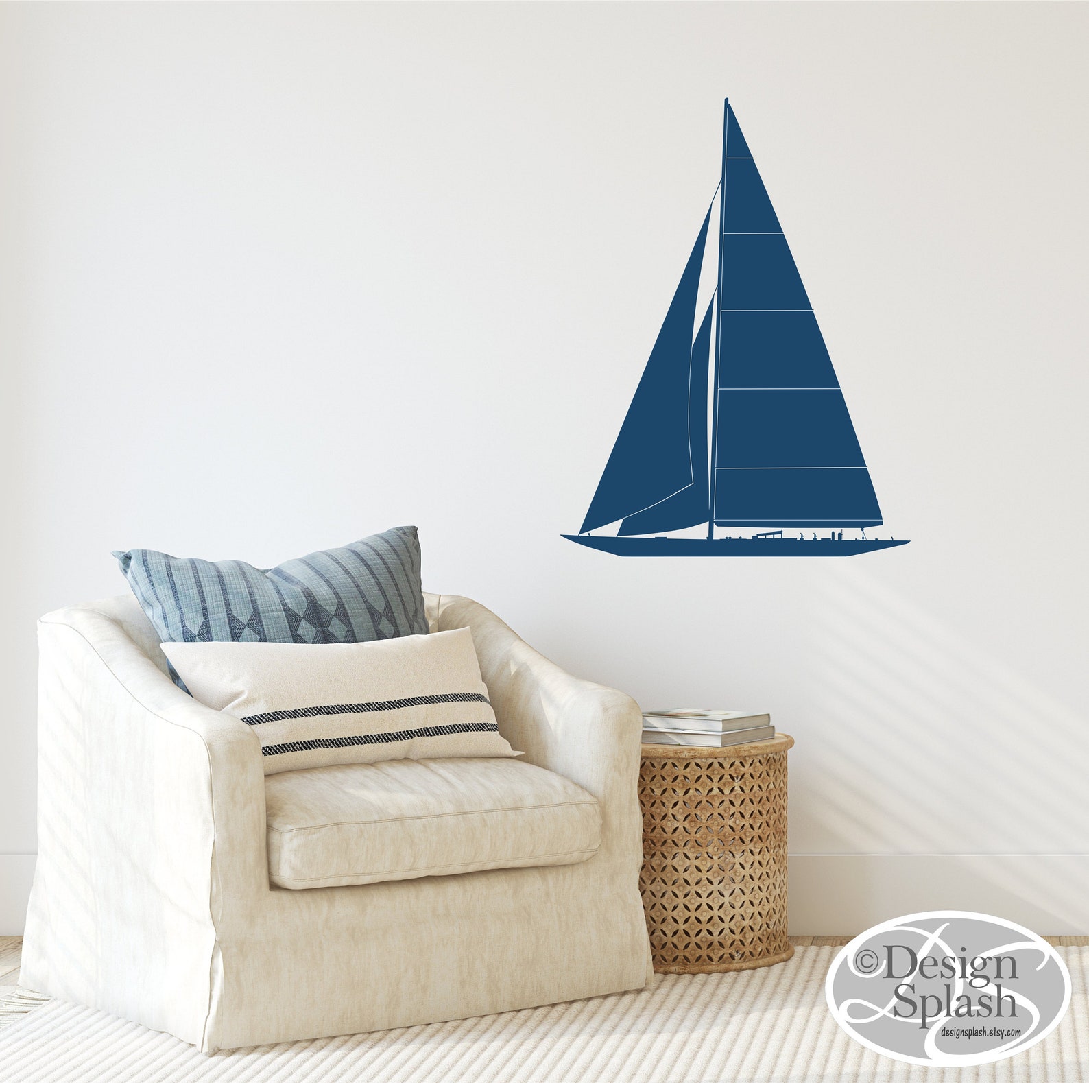 SAILBOAT Wall Decal Nautical Beach House Decor T101 Etsy