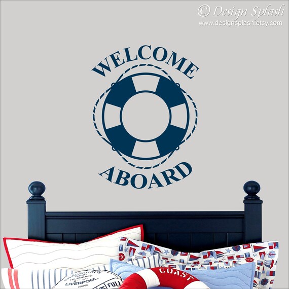 Items similar to Life Preserver, Aboard, Nautical Quote Wall