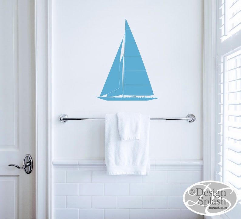 SAILBOAT Wall Decal, Nautical Beach House Decor T-101 image 3