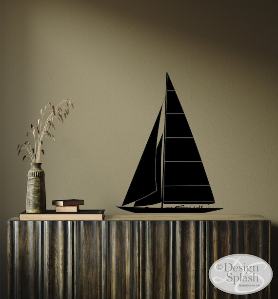 SAILBOAT Wall Decal, Nautical Beach House Decor T-101