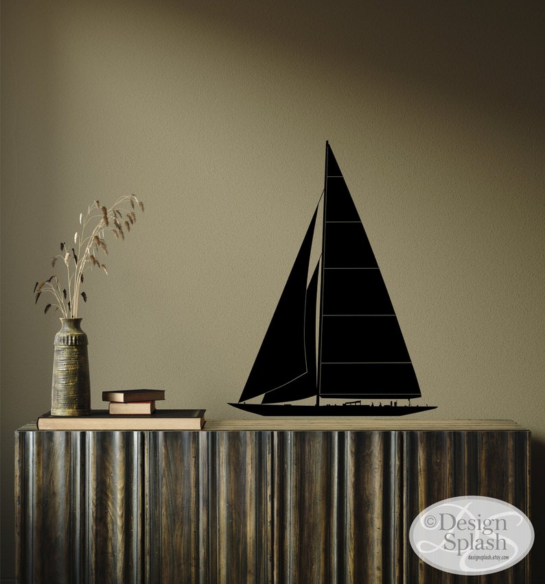 SAILBOAT Wall Decal, Nautical Beach House Decor T-101 image 1