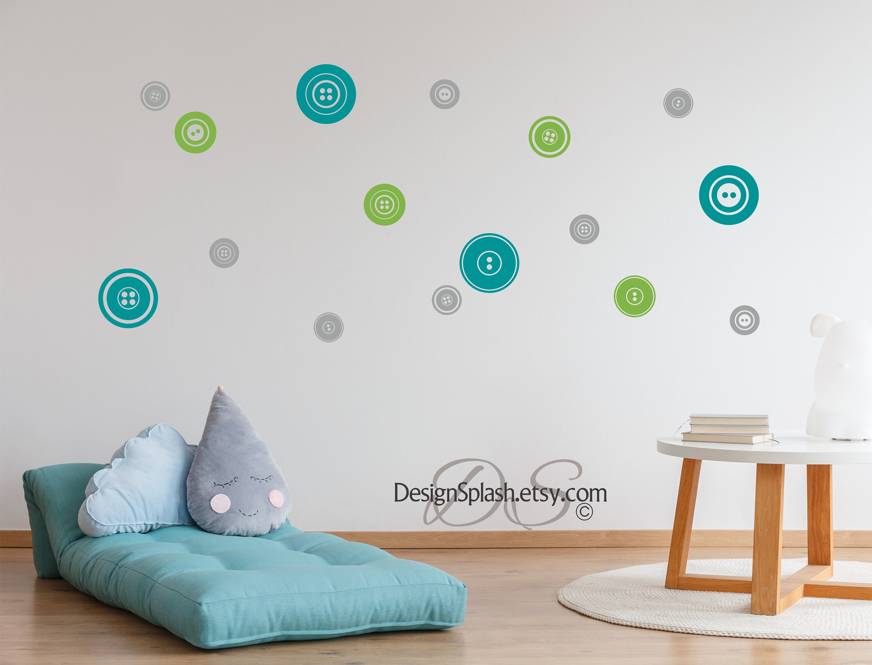16 Cute Buttons Wall Decal Set, Craft Room, Sewing Room Decor S-114 - Etsy